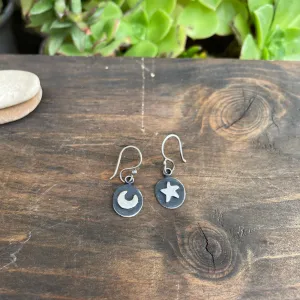 NEW! Moon and Star Dangles in Sterling Silver by Ashley Procopio
