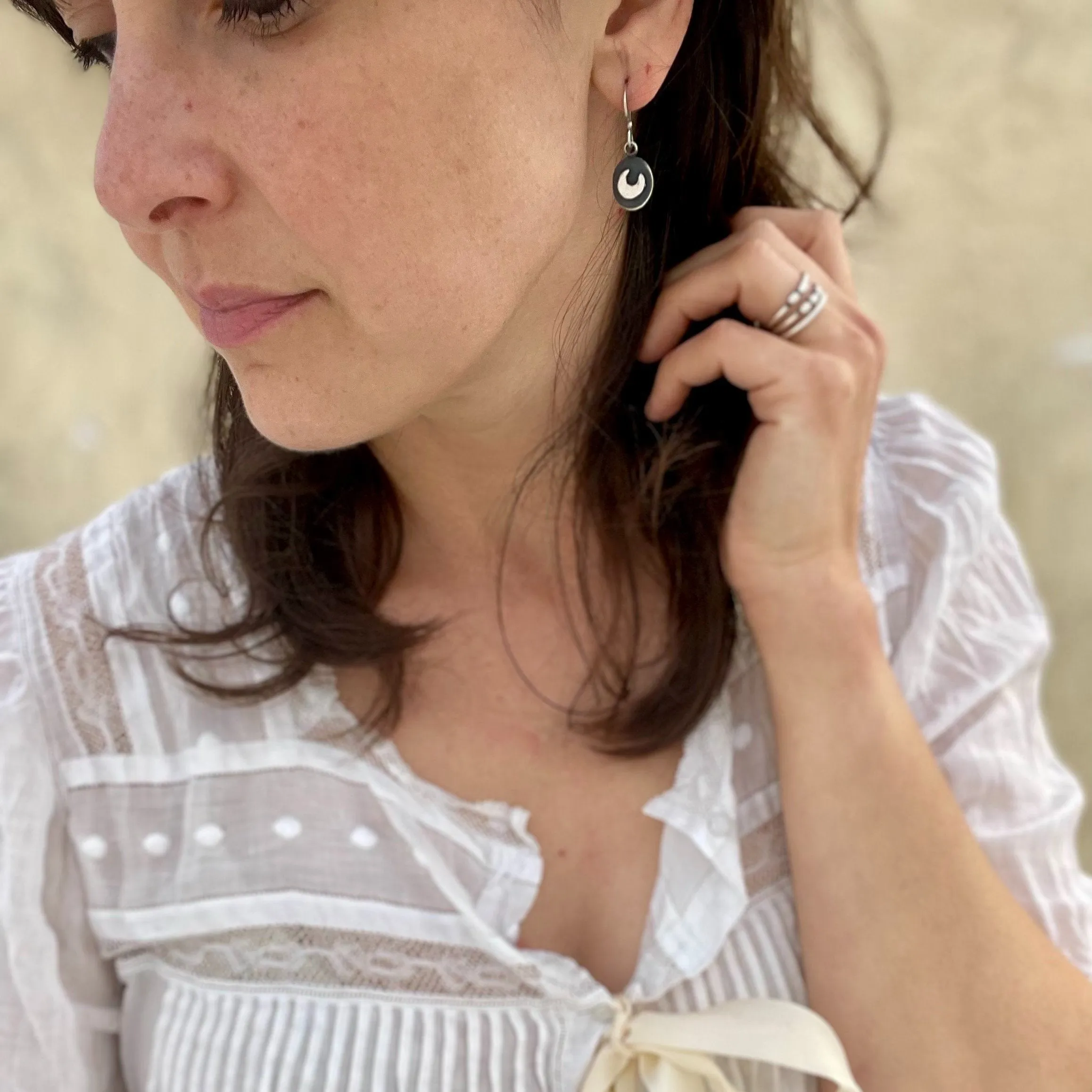 NEW! Moon and Star Dangles in Sterling Silver by Ashley Procopio