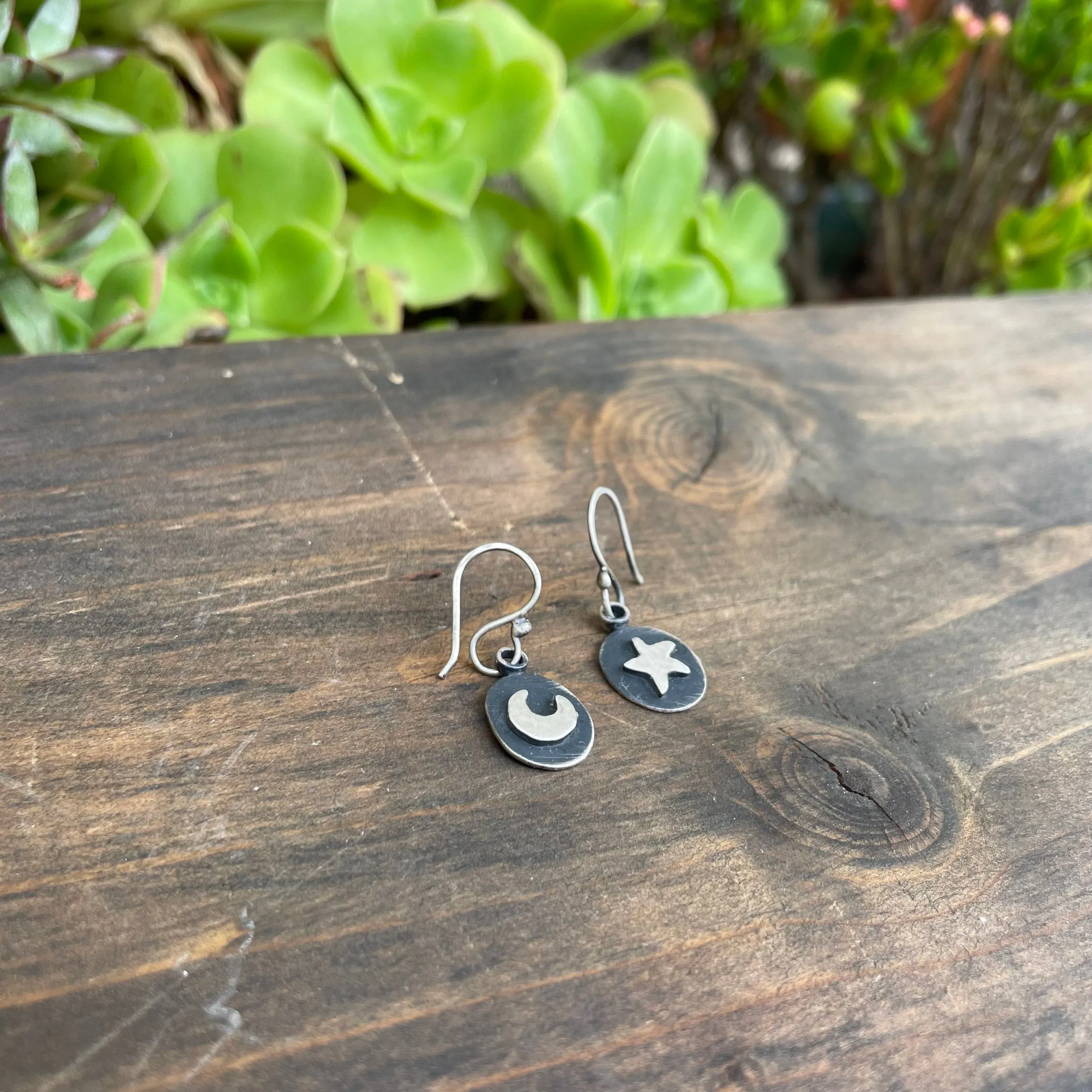 NEW! Moon and Star Dangles in Sterling Silver by Ashley Procopio