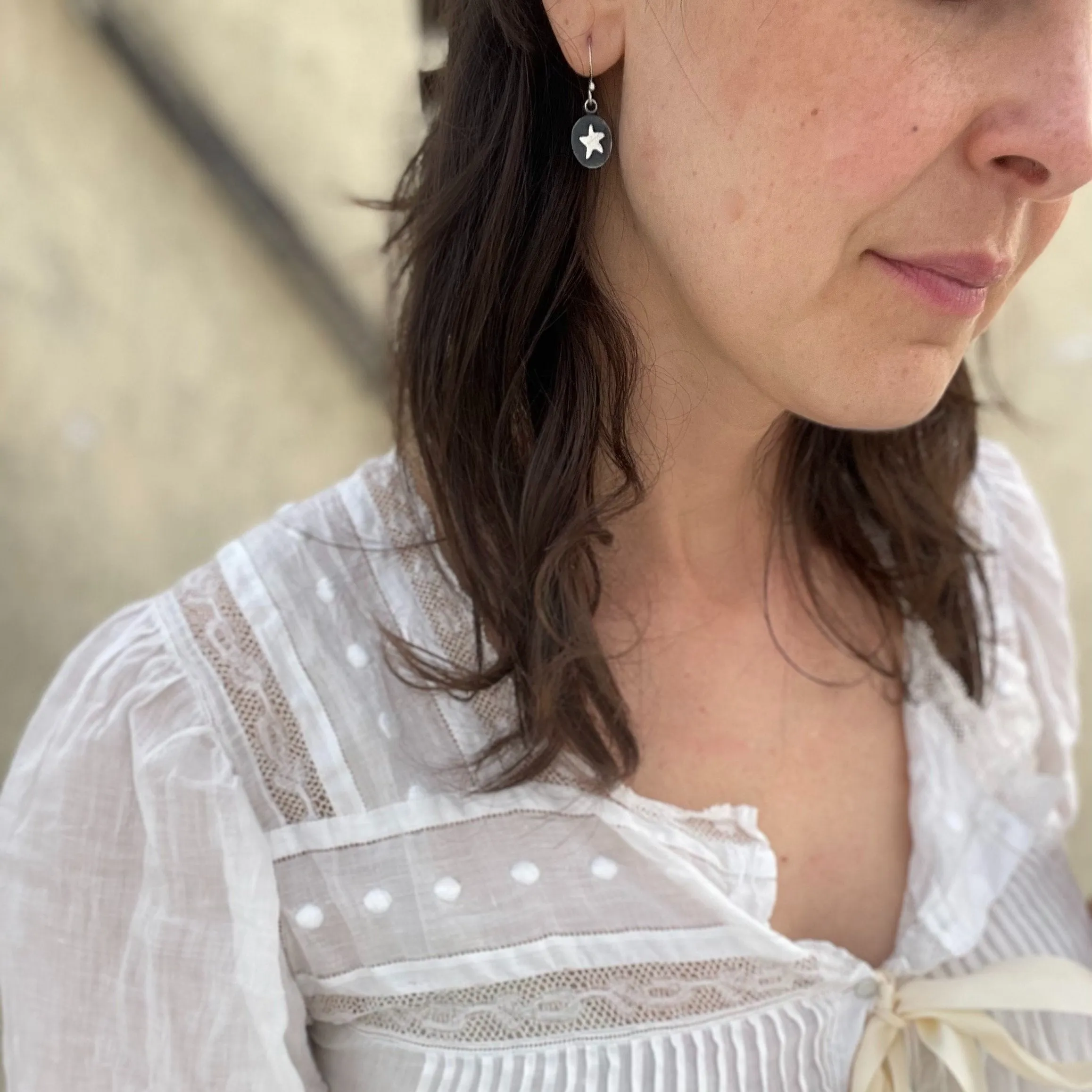 NEW! Moon and Star Dangles in Sterling Silver by Ashley Procopio