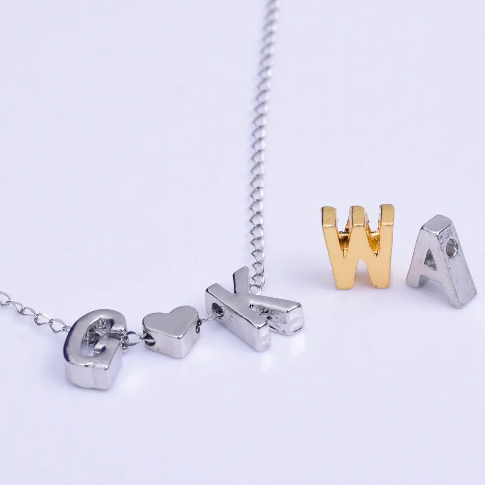 Nickel Alloy Letter Pendant Charm Capital letter Metal letter Finding Letter Initial Pendants for Personalize Necklaces " S " 10*6.5*3.5mm 10pcs