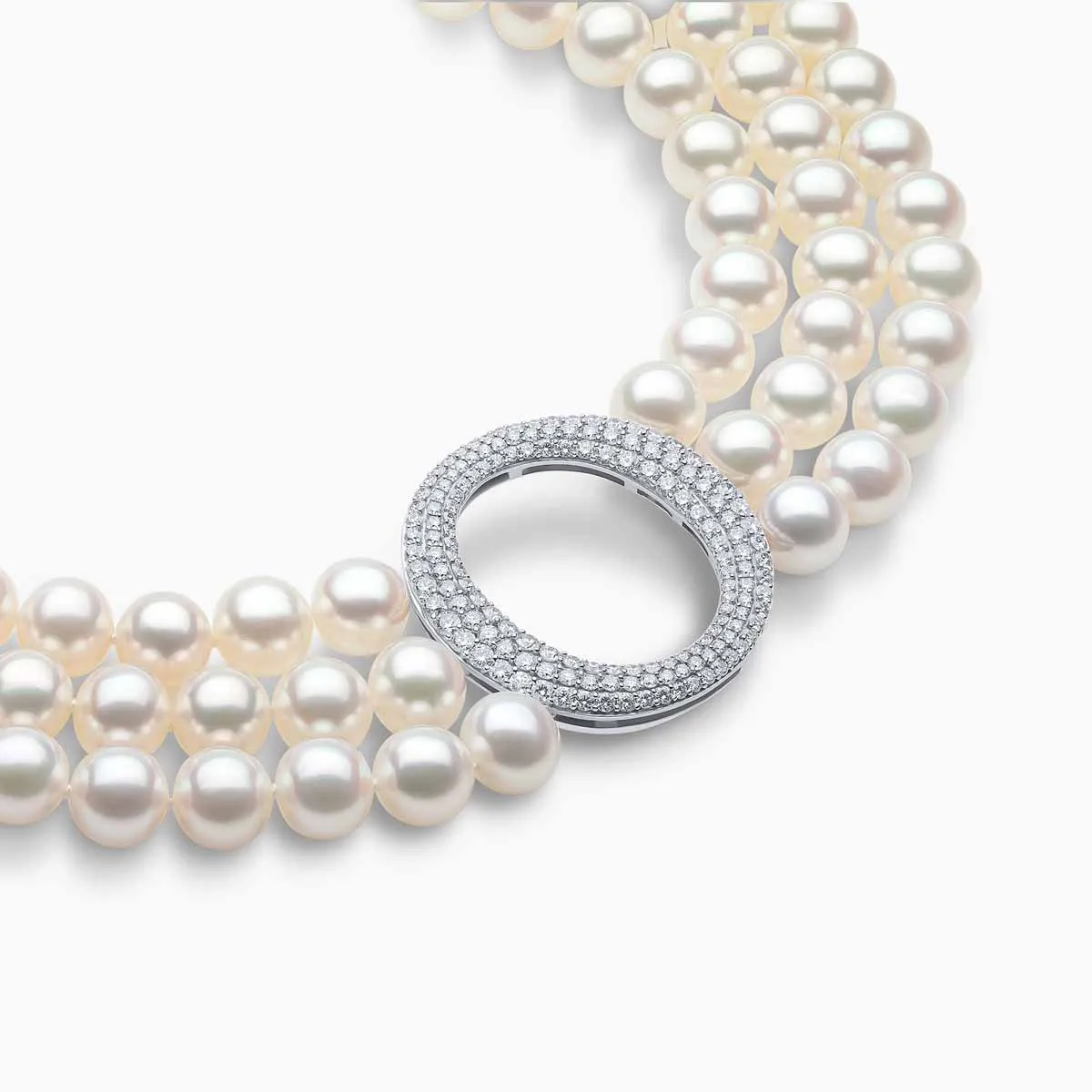 O by Yoko 18K White Gold Freshwater Pearl and Diamond Choker