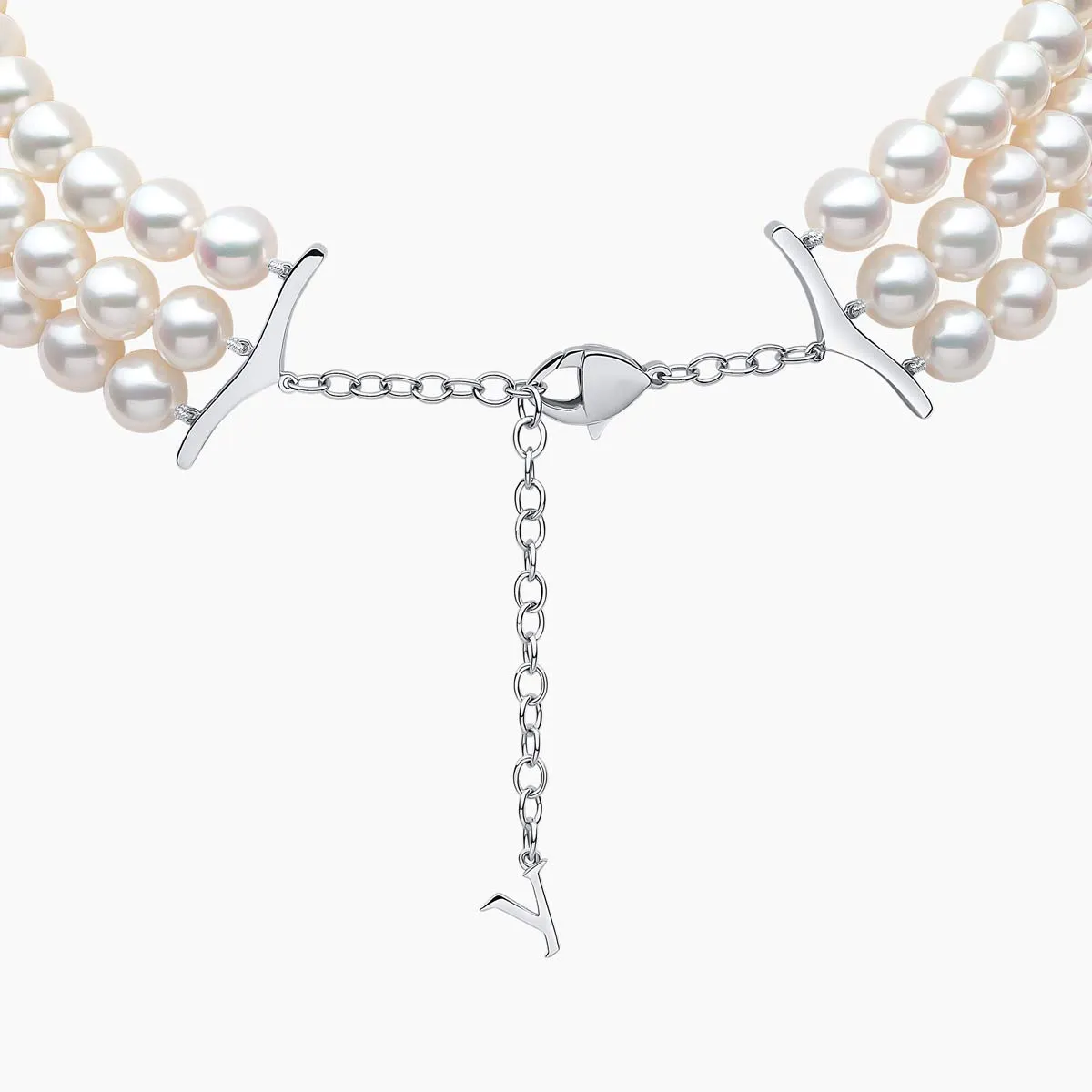 O by Yoko 18K White Gold Freshwater Pearl and Diamond Choker