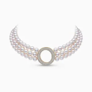 O by Yoko 18K Yellow Gold Akoya Pearl and Diamond Choker