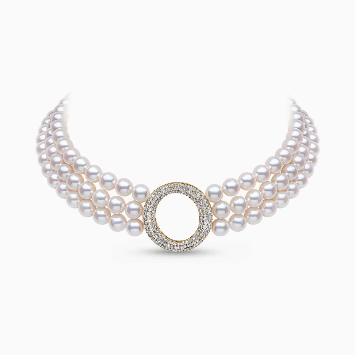O by Yoko 18K Yellow Gold Akoya Pearl and Diamond Choker