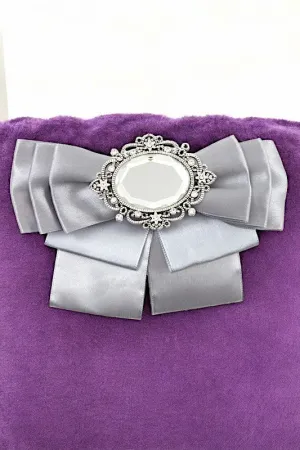 OVAL GEM ADORNED RIBBON BROOCH