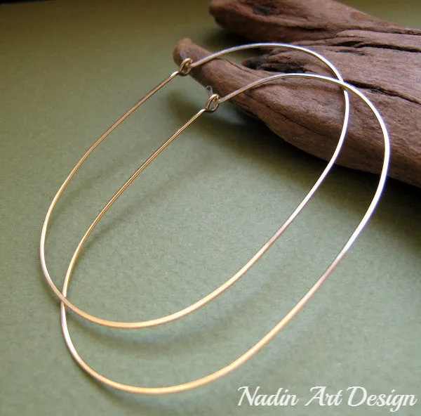 Oval Hoop Earrings - Large Hoops
