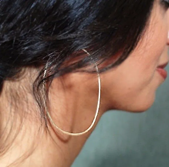 Oval Hoop Earrings - Large Hoops