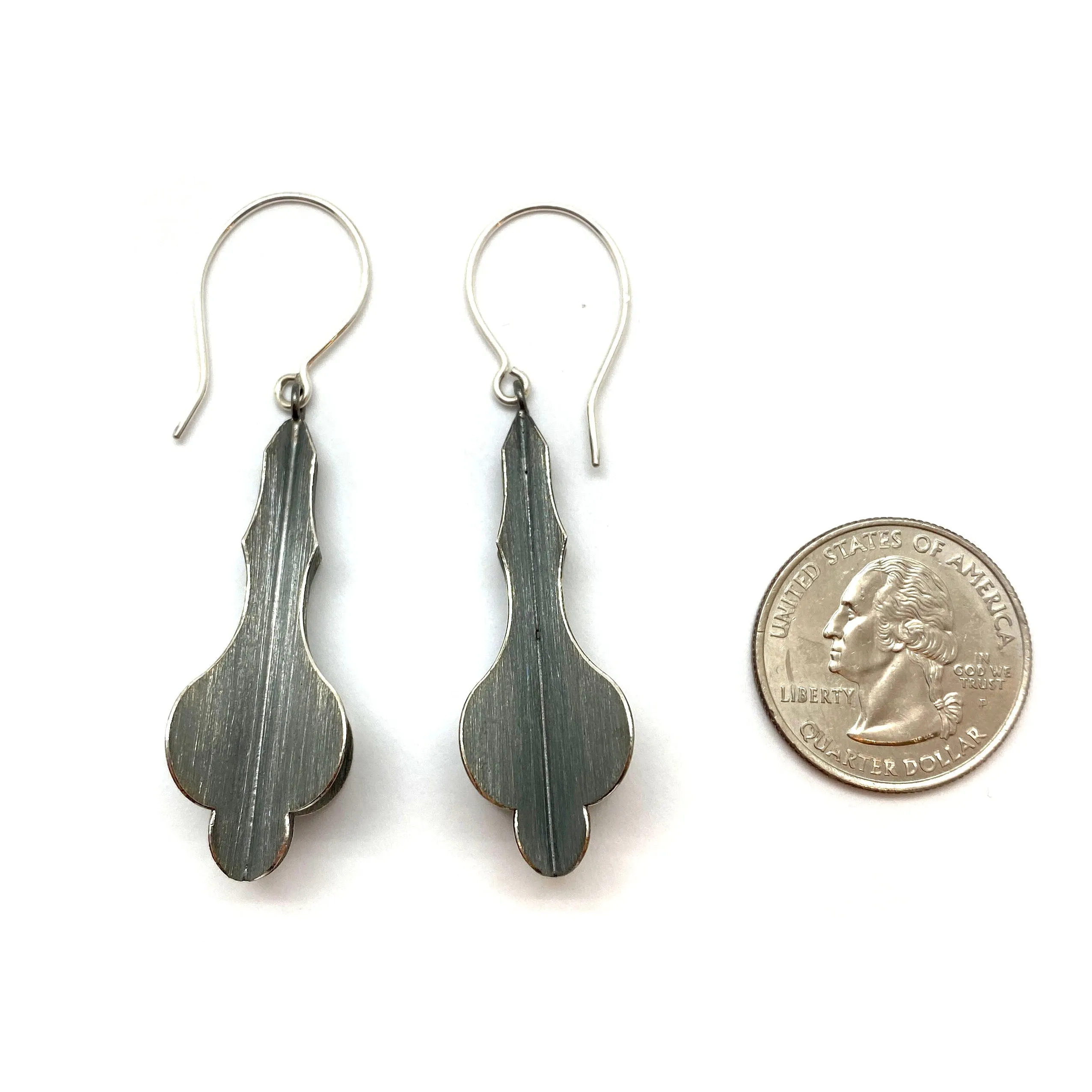 Oxidized Fleur De Lis Earrings