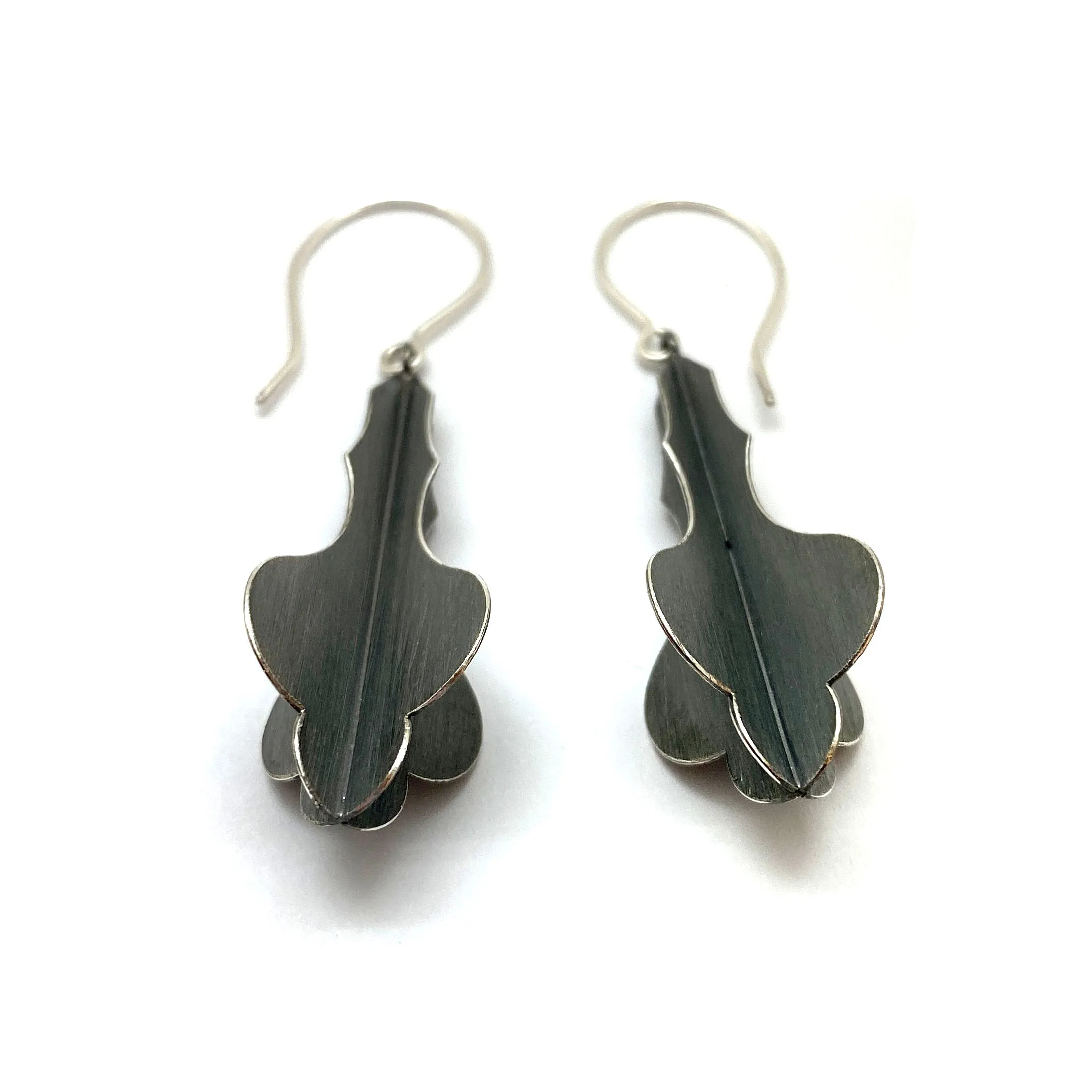 Oxidized Fleur De Lis Earrings