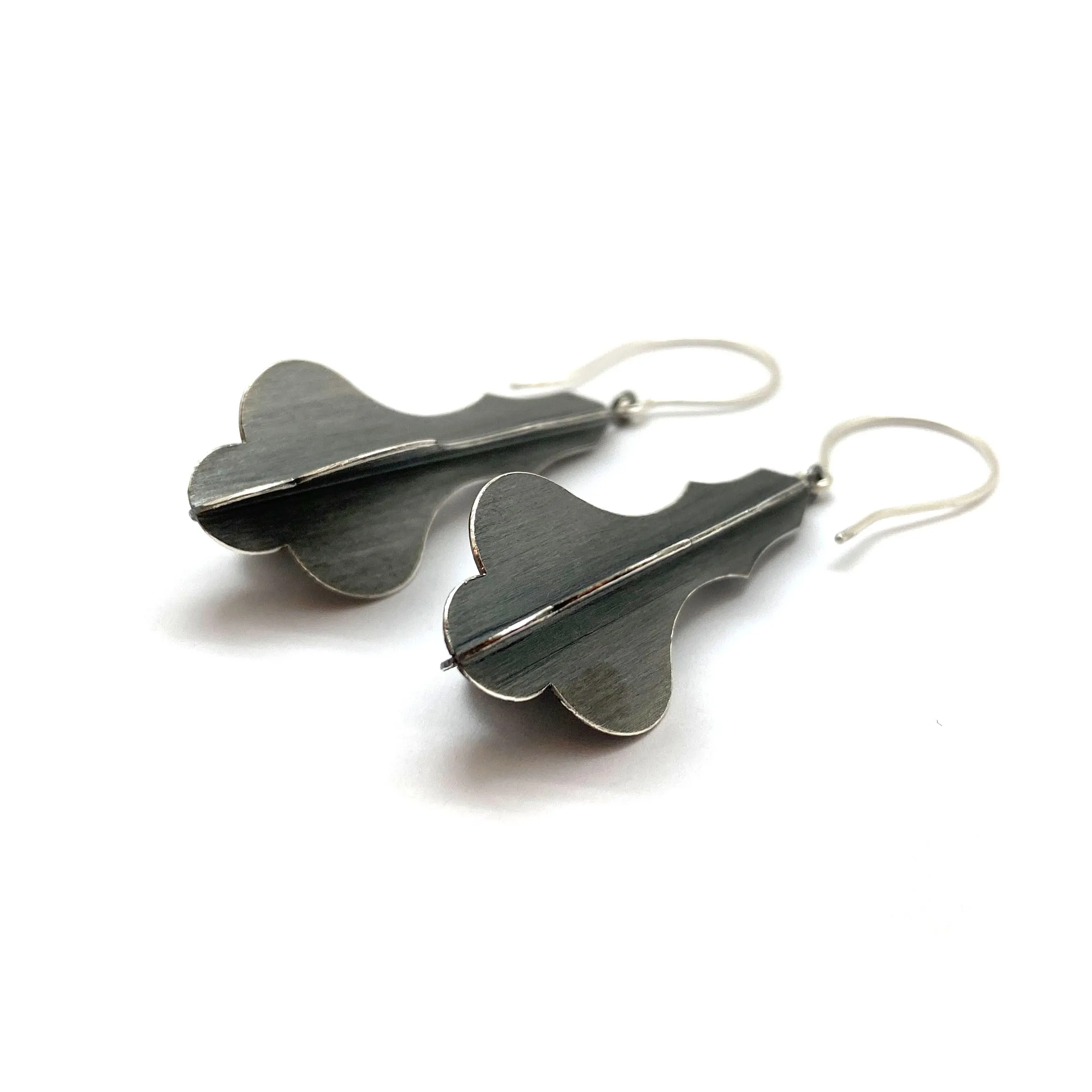Oxidized Fleur De Lis Earrings