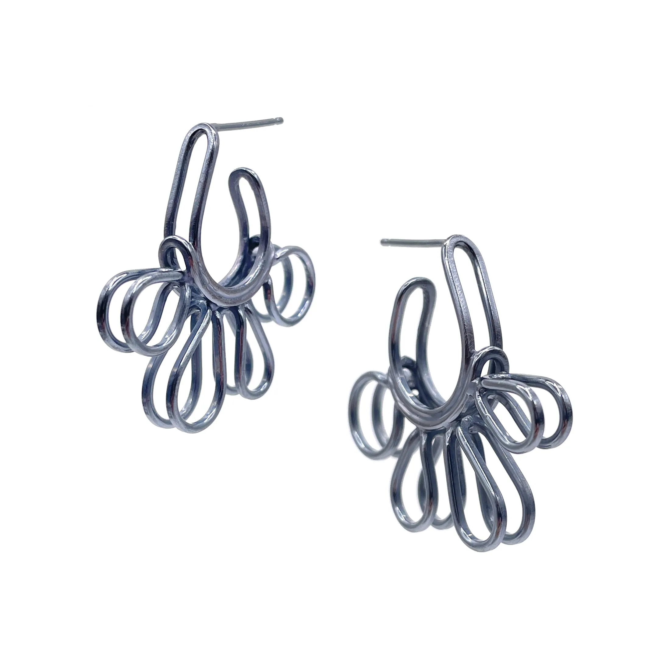 Oxidized Flower Earrings