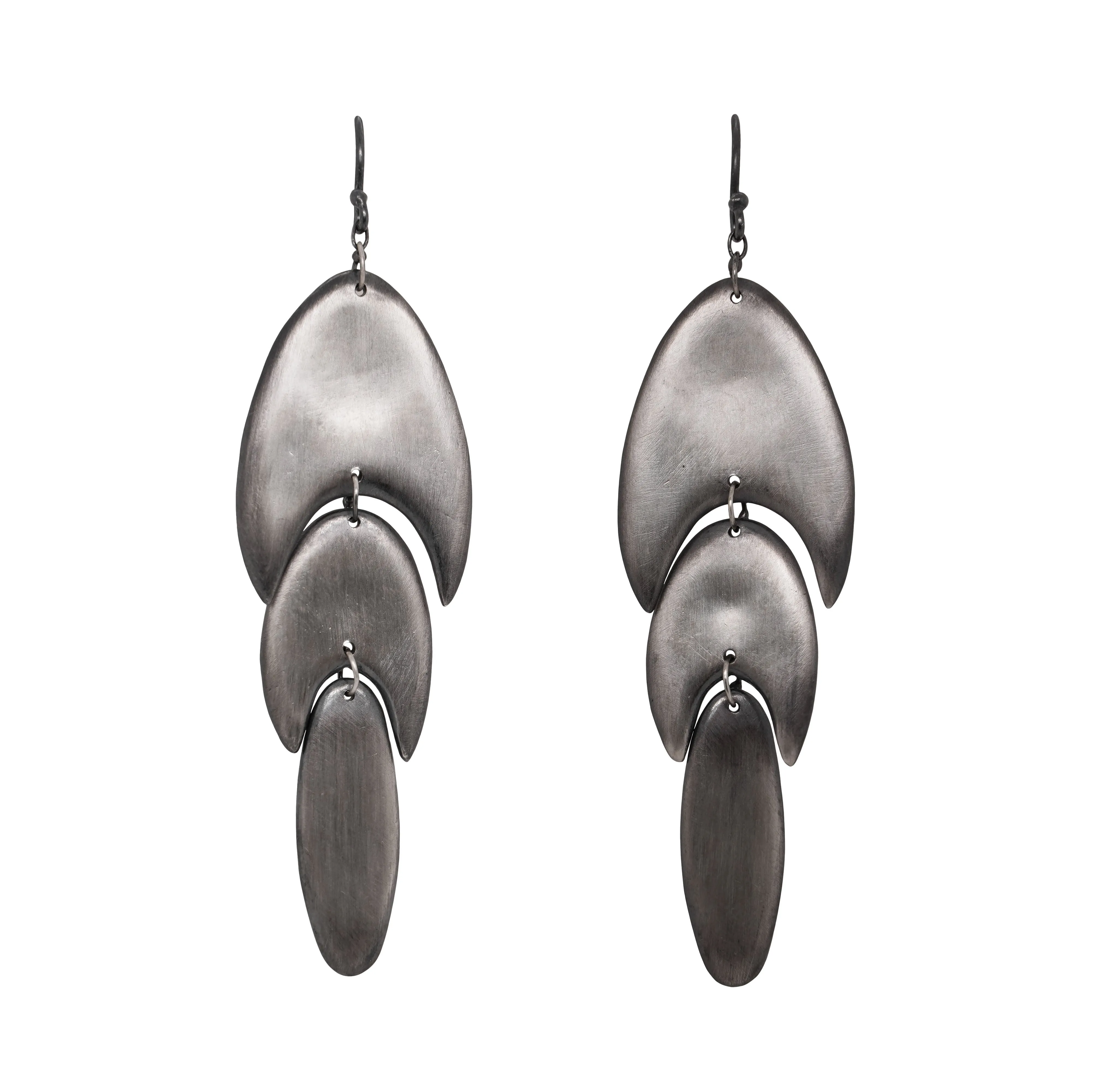 Oxidized Silver Cactus Earrings