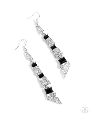 Paparazzi Cascading Cred - Black Earrings