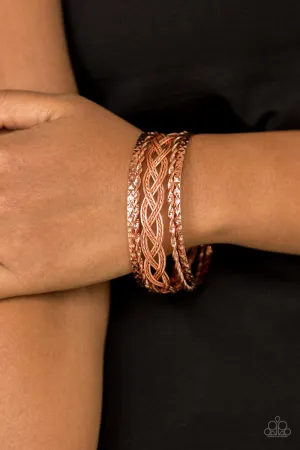 Paparazzi - Straight Street - Copper Bangle Bracelets