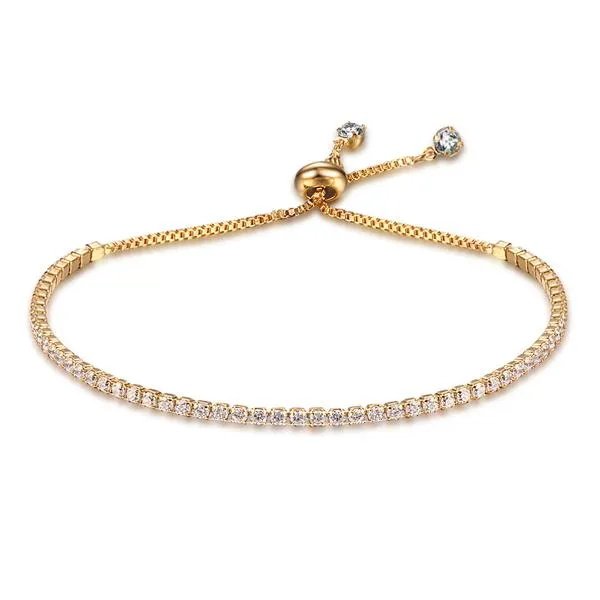 Party Jewelry Adjustable Bracelet for Women 2mm Cubic Zirconia Gold Color Bracelets & Bangles Gift For Her