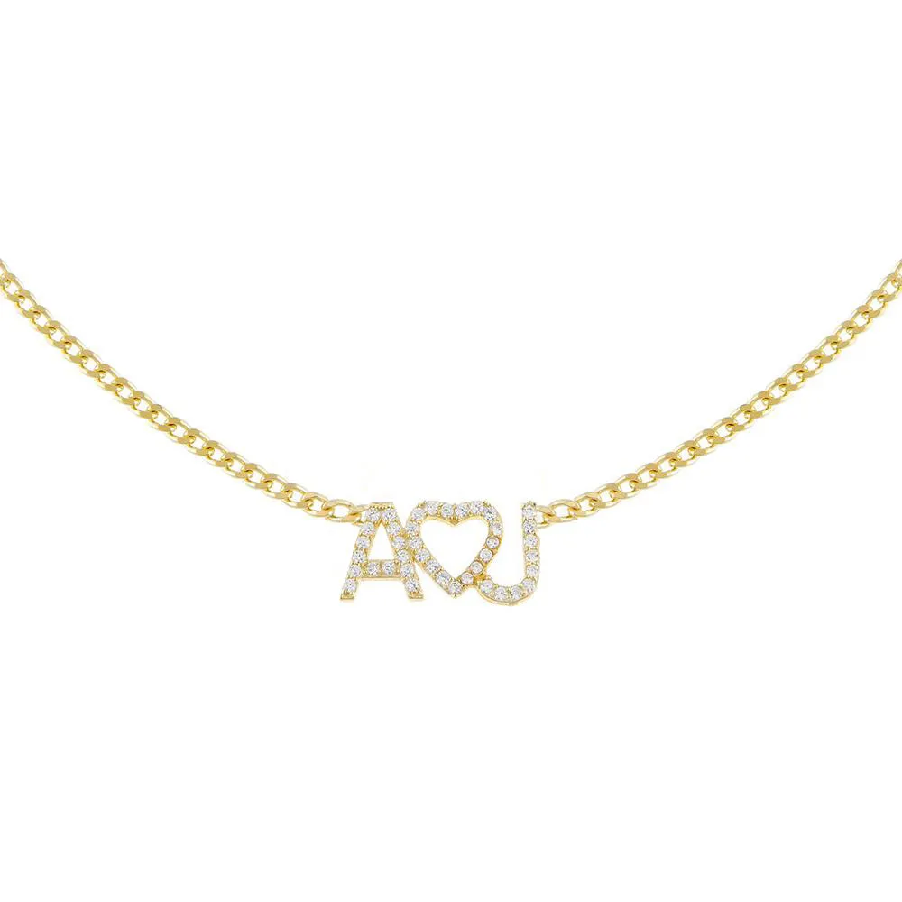 Pavé Heart Nameplate Choker