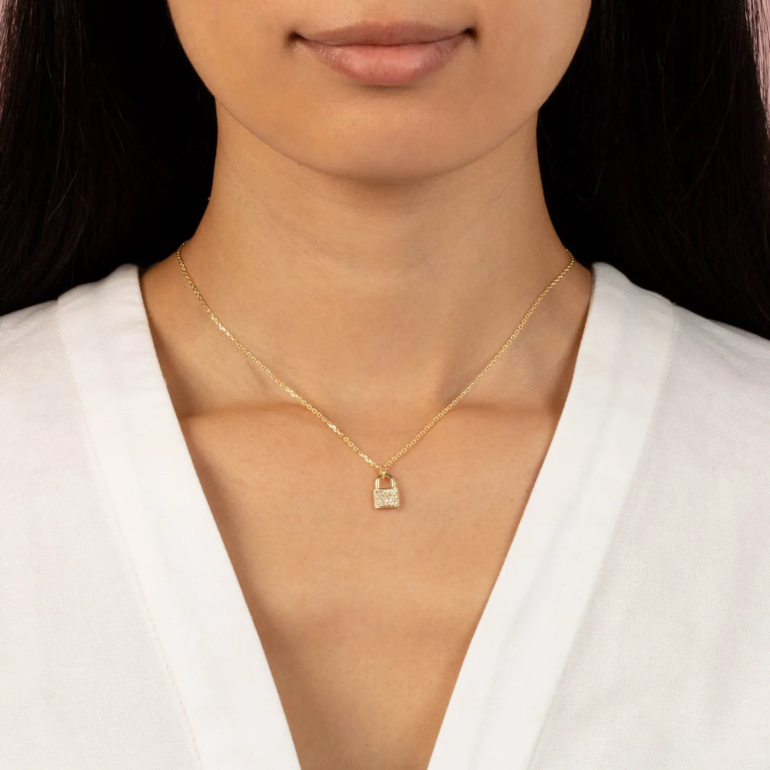 Pavé Lock Necklace
