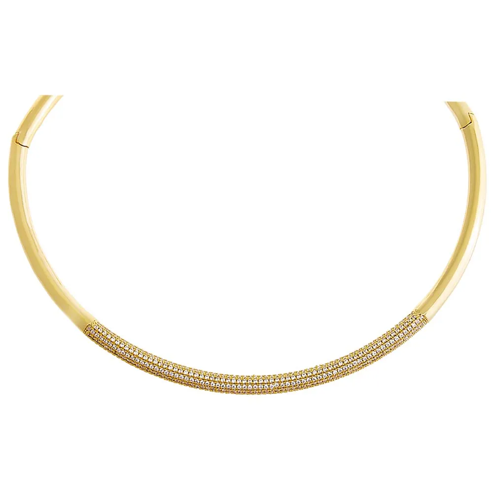 Pave Accented Collar Choker Necklace
