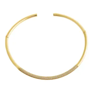 Pave Accented Collar Choker Necklace