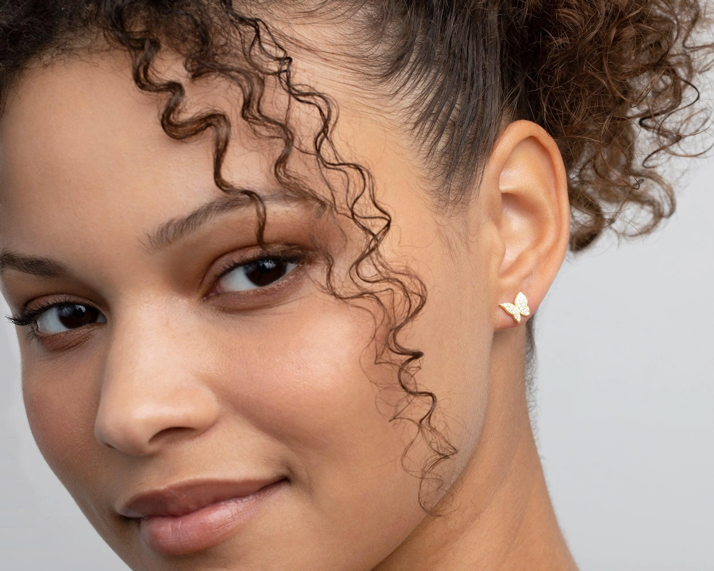 Pave Butterfly Earrings - 18K Gold Vermeil