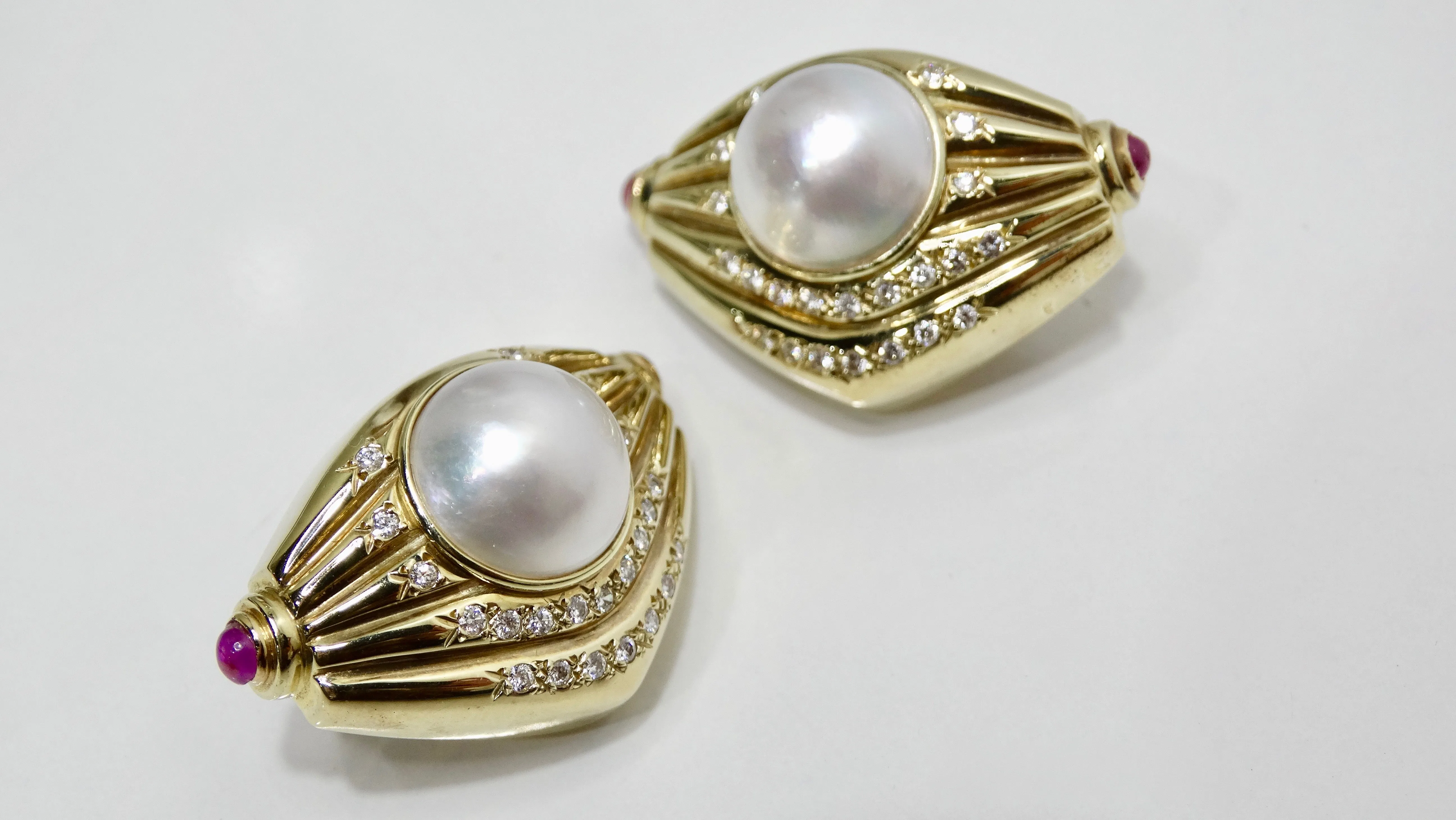 Pearl & Diamond French Clip Earrings