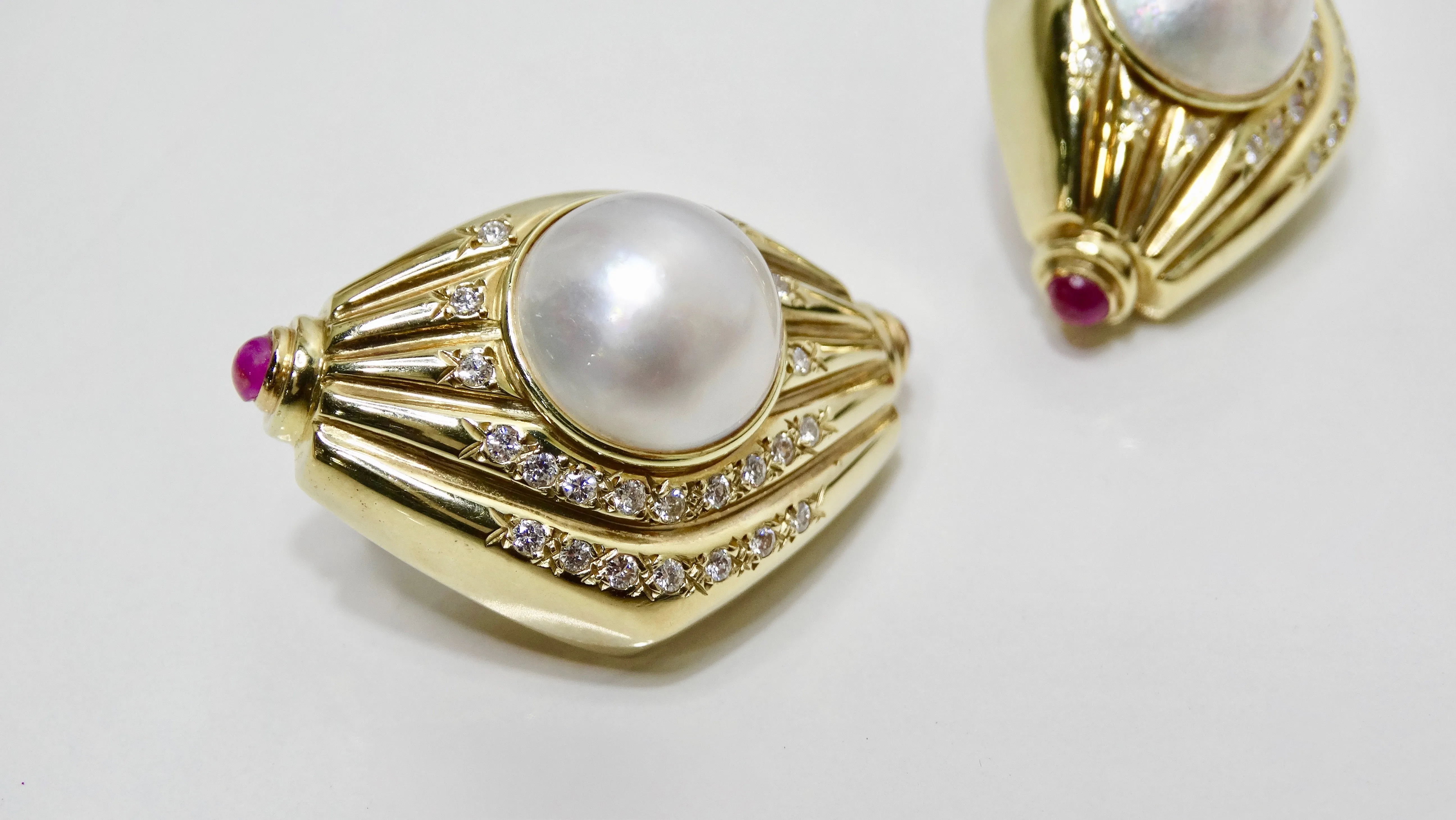 Pearl & Diamond French Clip Earrings