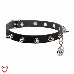 Pentagram Spike Choker - Black
