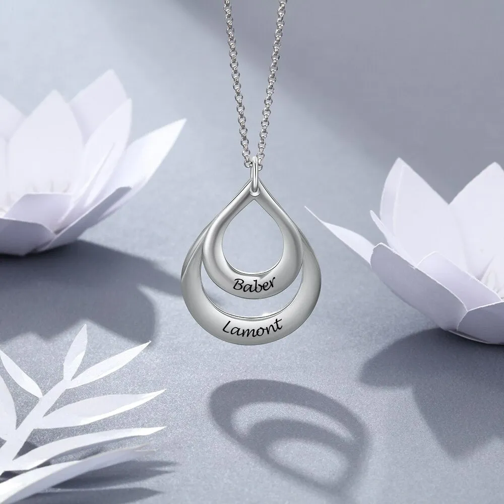 Personalized 2 Names Engraved Necklaces