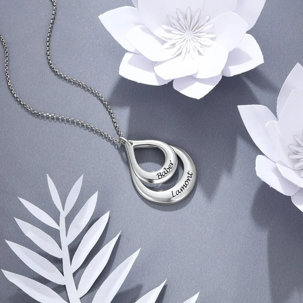 Personalized 2 Names Engraved Necklaces