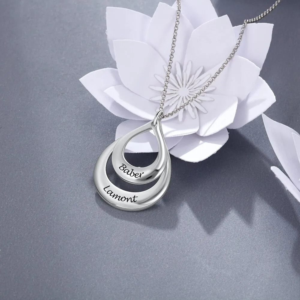 Personalized 2 Names Engraved Necklaces