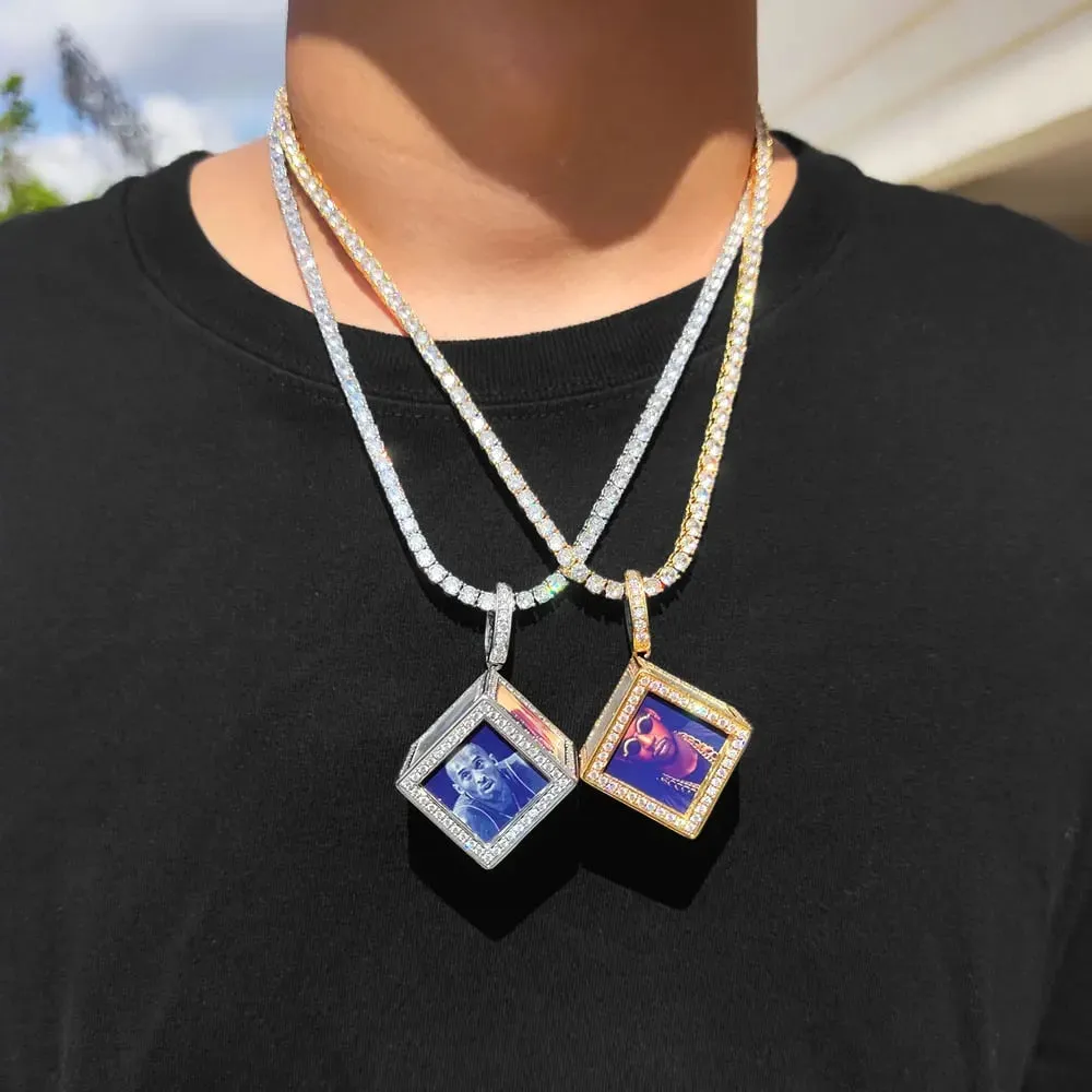Personalized Custom Memory Six-Side Cube Photo Pendant For Necklace