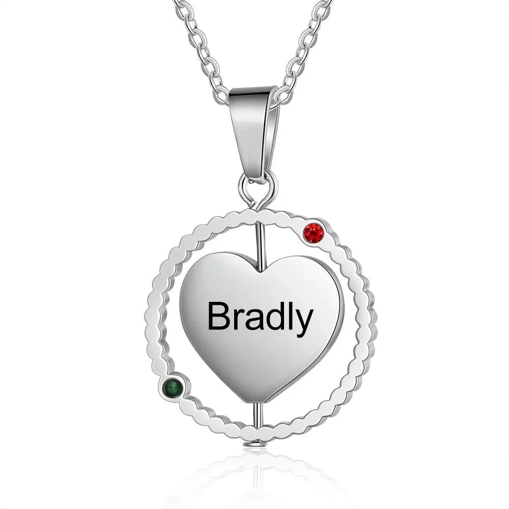 Personalized Rotatable Heart Necklace