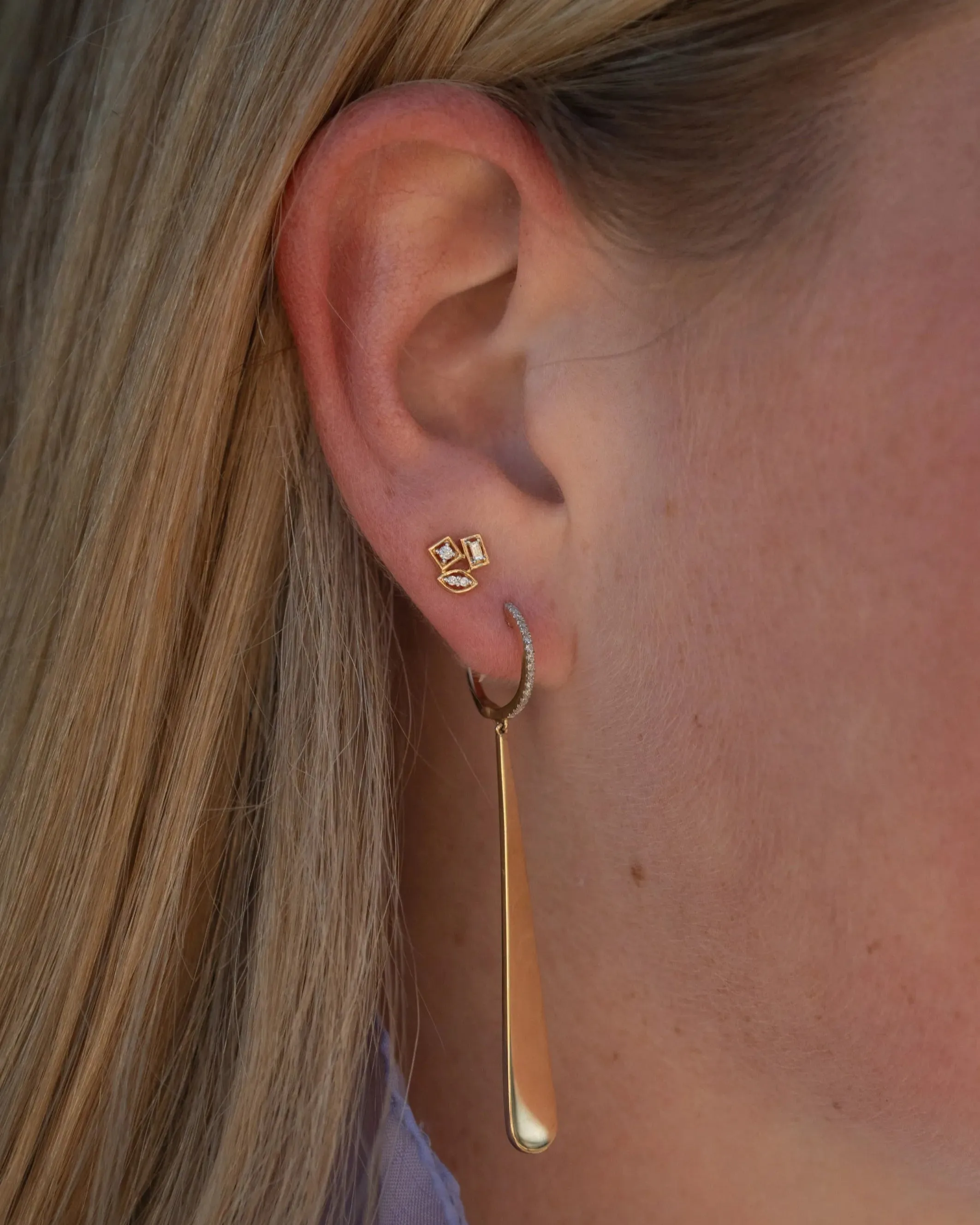 Petite Diamond Charm Studs