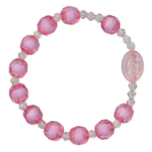 Pink Acrylic Children’s Rosary Bracelet (8mm)