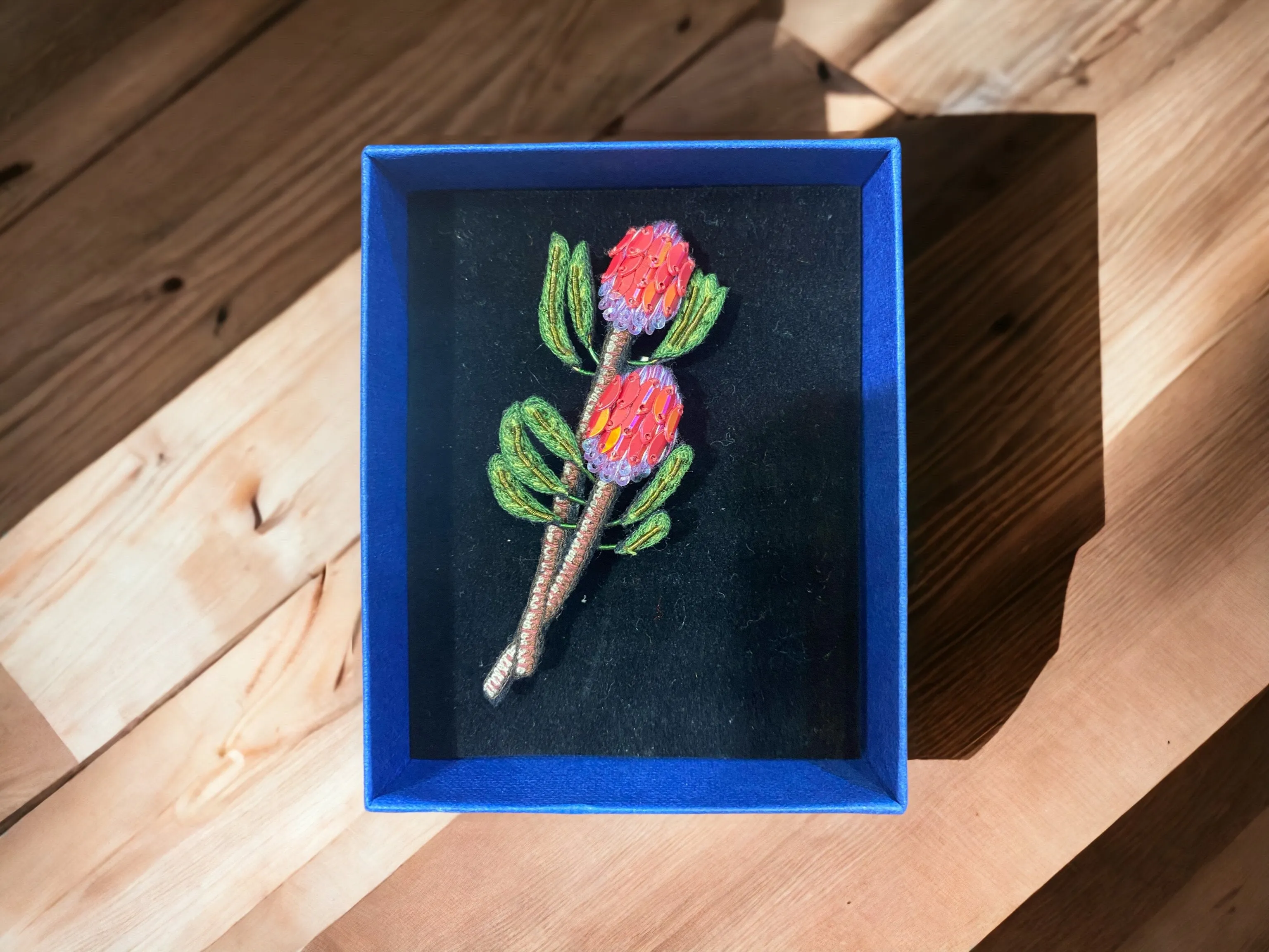 Pink Protea Brooch