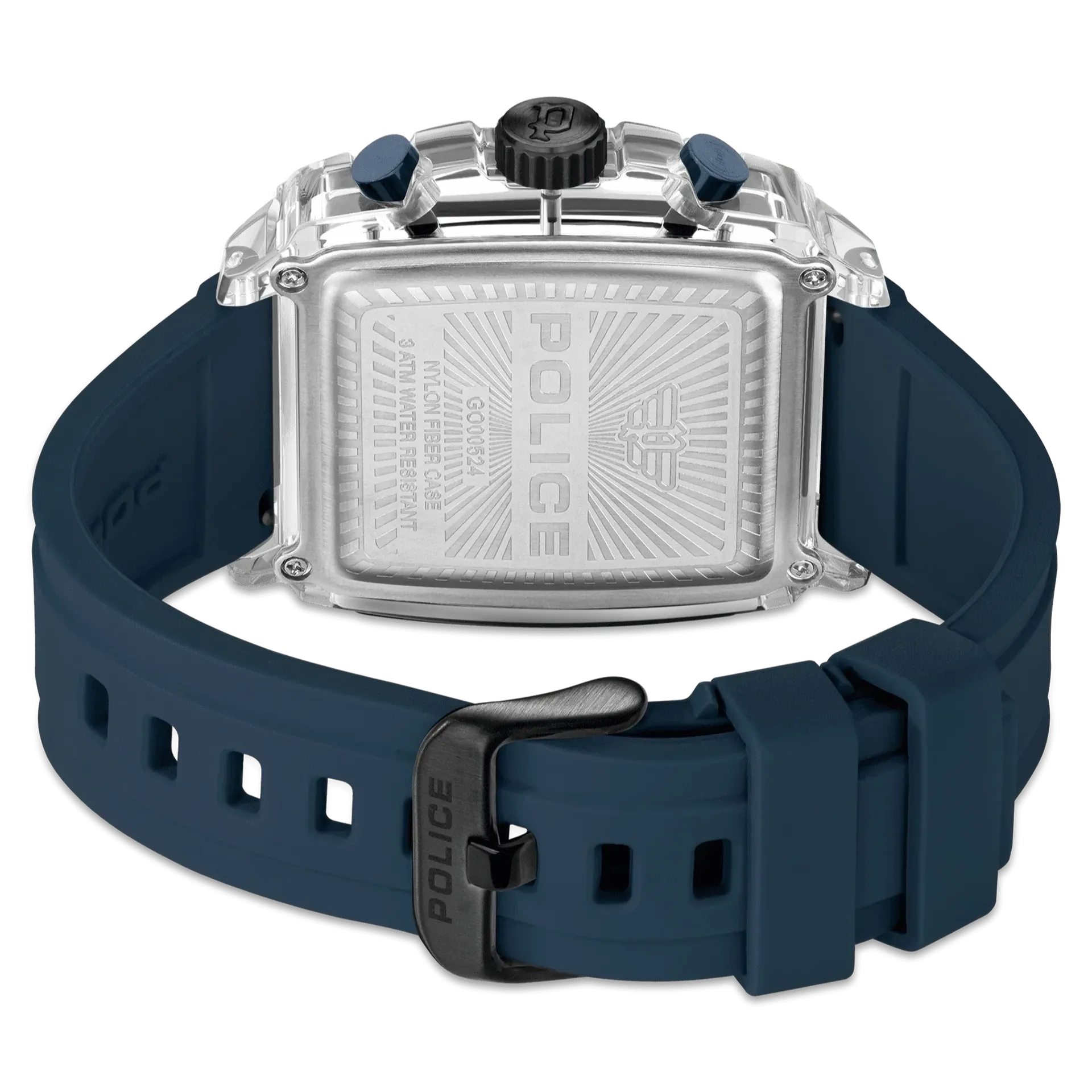 Police Clout Gents Blue Dial Blue Silicon Strap Watch