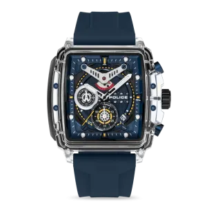 Police Clout Gents Blue Dial Blue Silicon Strap Watch