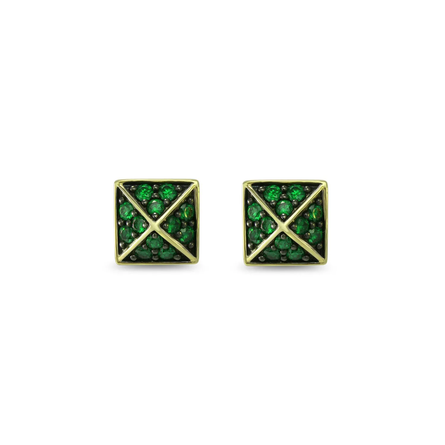 Possibility Pavé Stud Earring - 18K Gold Vermeil   CZ Vert