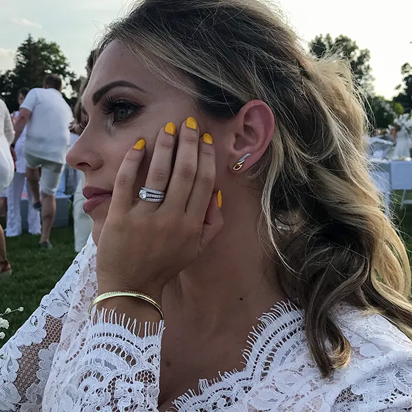 Promise Pavé Contour Earring - 18K Gold Vermeil   CZ Noir