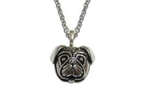 Pug Dog Head Pendant Necklace