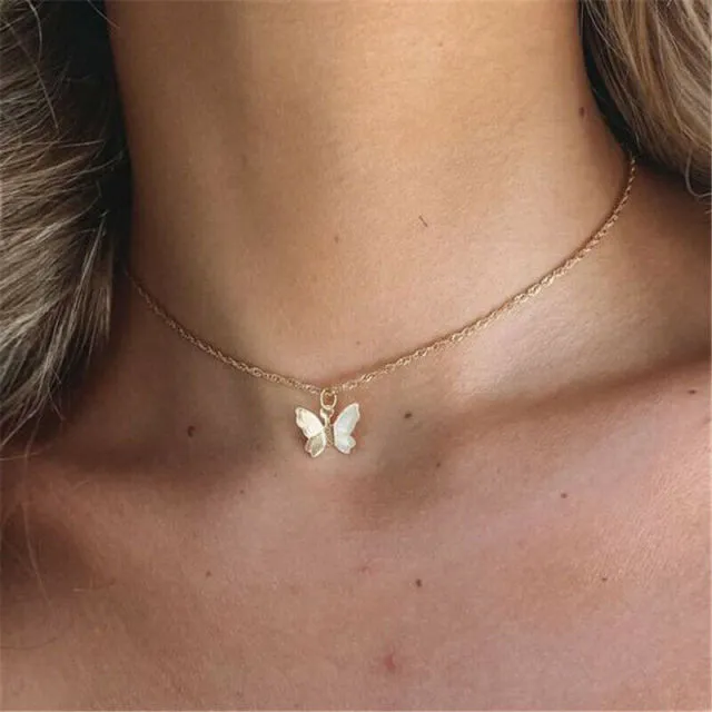Punk Style Butterfly Choker Necklace