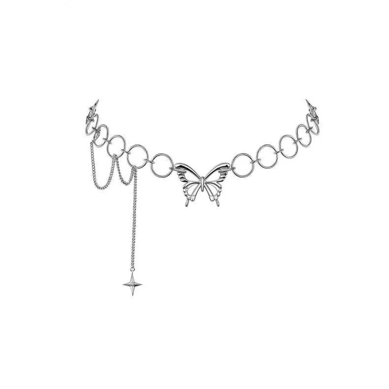 Punk Style Butterfly Choker Necklace