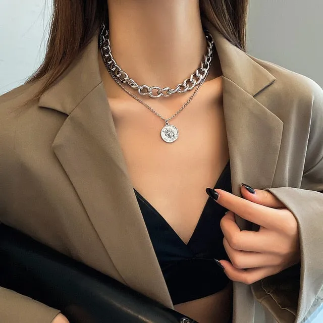 Punk Style Butterfly Choker Necklace