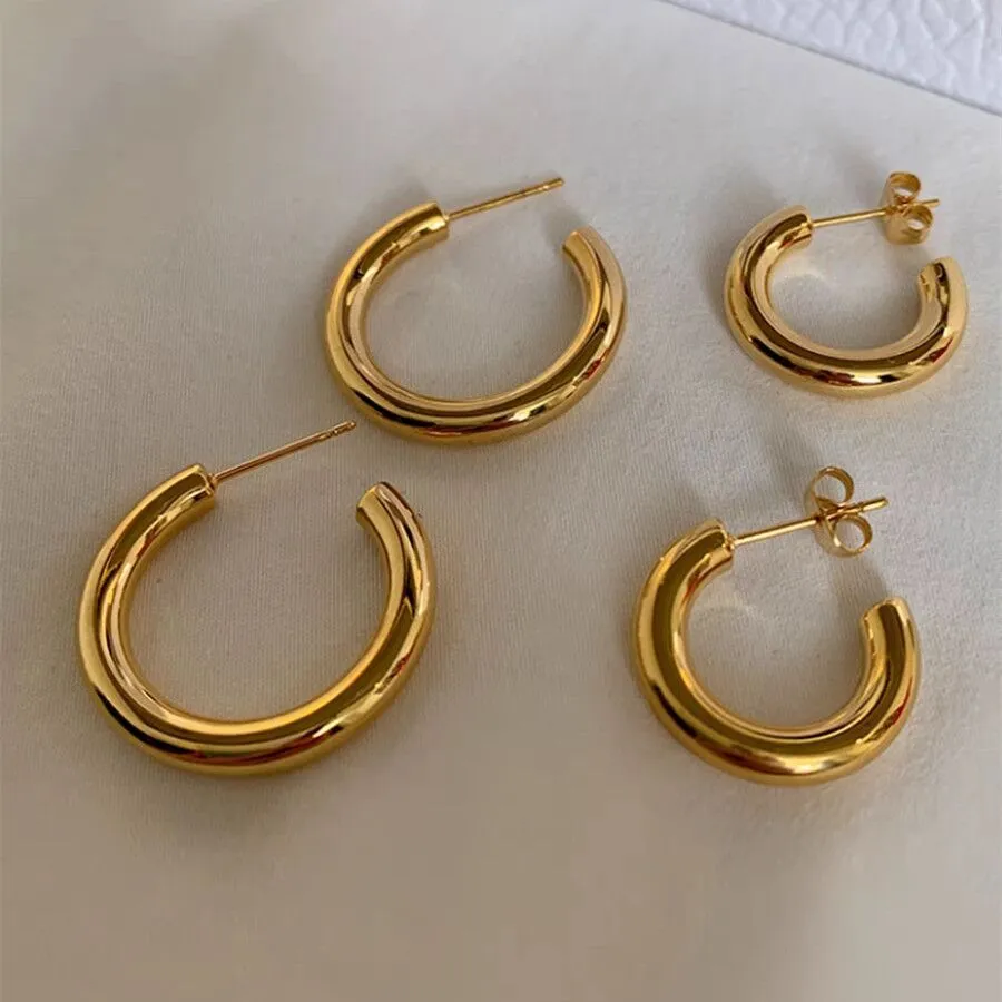 PunkAura Geometric Hoop Earrings