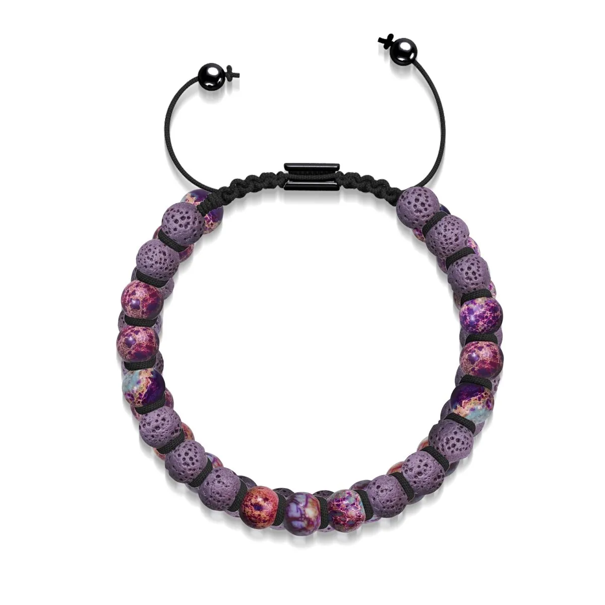 Purple Oceanic Jasper | Gunmetal | Lava Rock Diffuser Bracelet