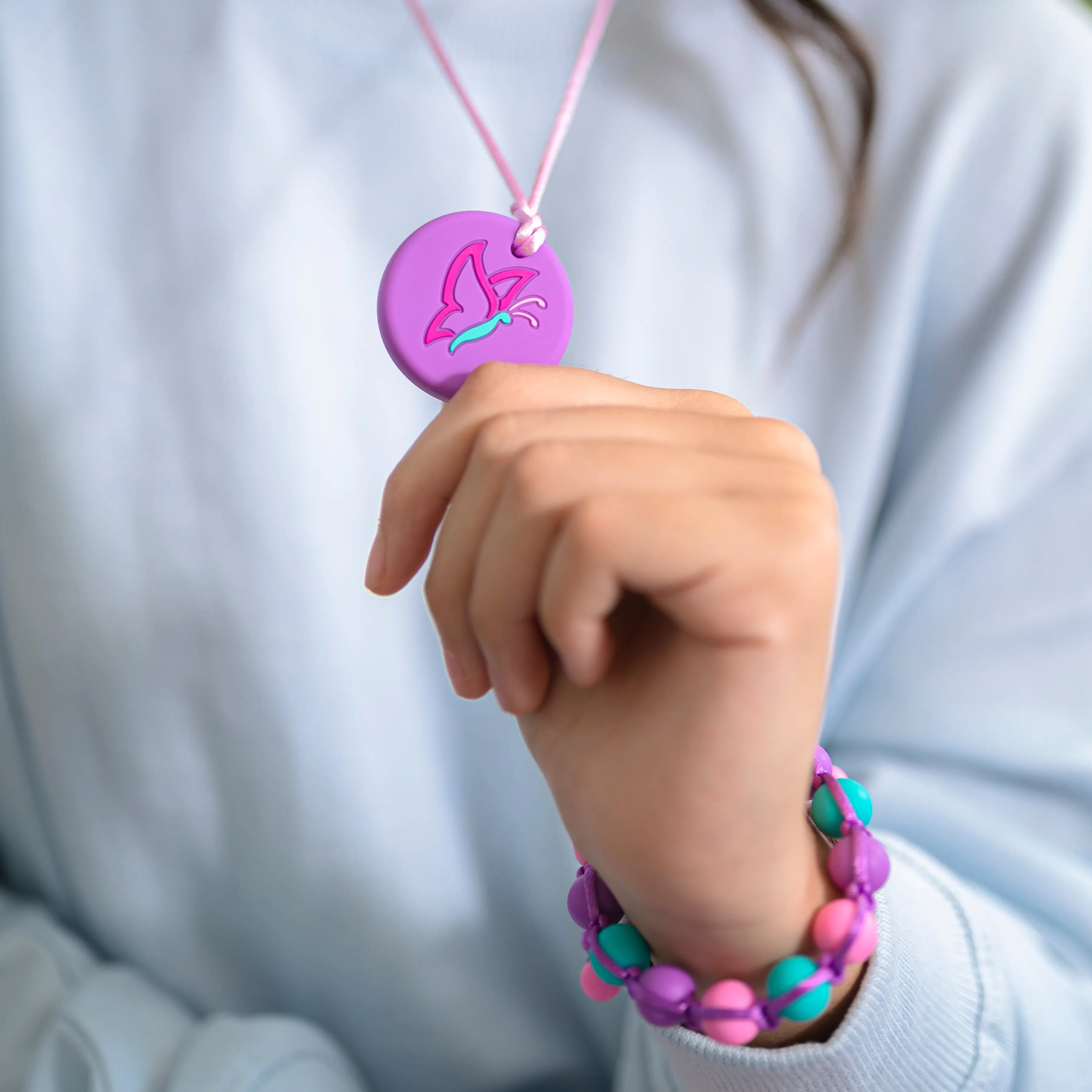 Purple/Aqua/Pink Chew Bracelet