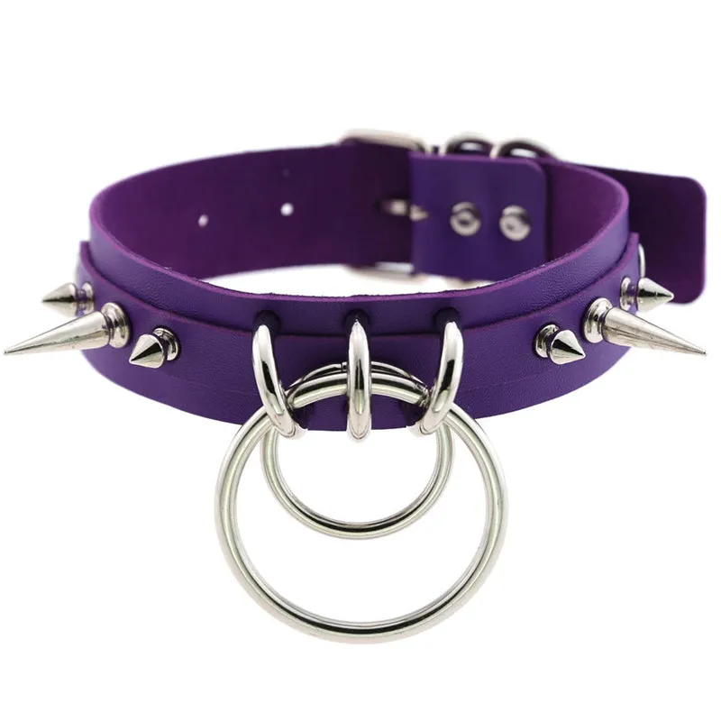 "PU RIVET DOUBLE O" CHOKER D070817