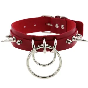 "PU RIVET DOUBLE O" CHOKER D070817