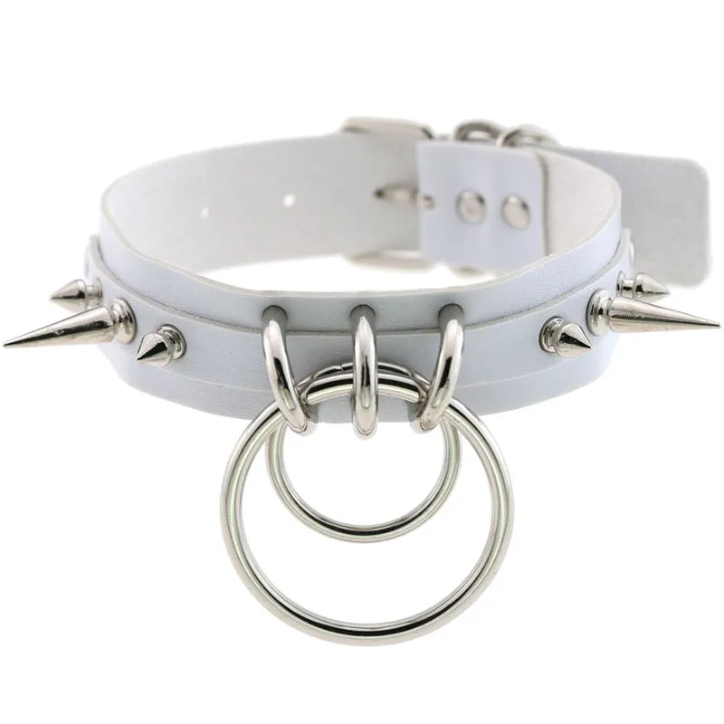 "PU RIVET DOUBLE O" CHOKER D070817
